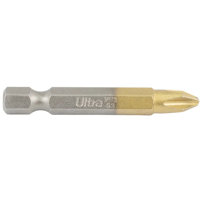 Набір біт ULTRA PH2×50 мм ¼", 10 шт, сталь S2 з TIN-покриттям, для професійного використання (4014212)