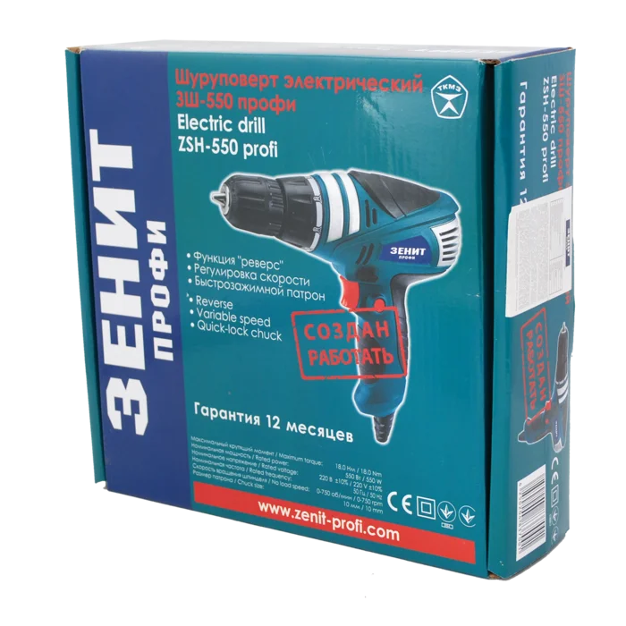 Шуруповерт мережевий ЗШ-550 профі Зеніт Профі (834566)