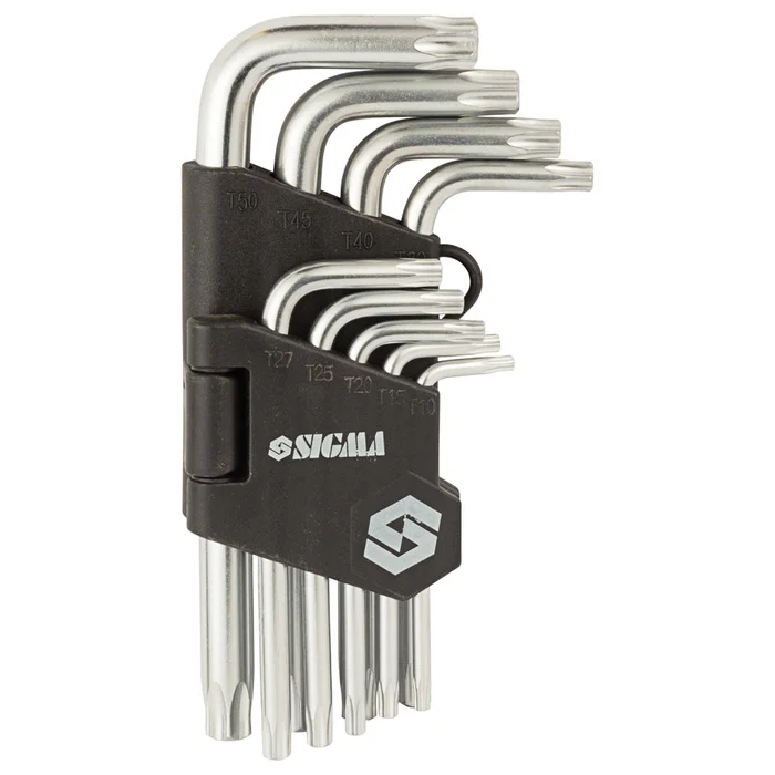 Набір ключів TORX SIGMA 9 шт T10-T50, CrV, короткі з отвором (4022211)