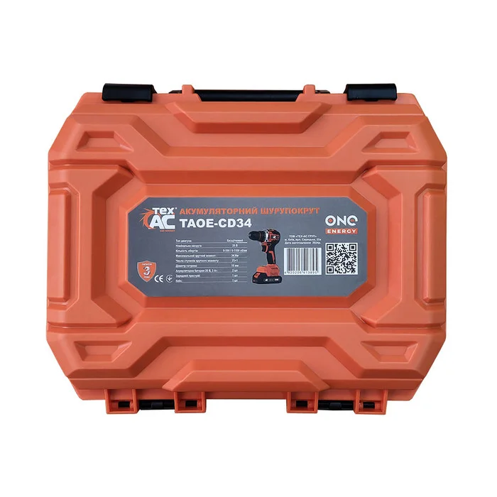 Акумуляторний шуруповерт ONE ENERGY Тех.АС TAOE-CD34 (безщітковий, 34 Нм)