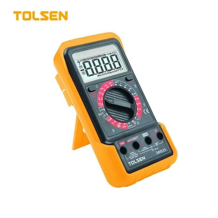 Мультиметр цифровий Tolsen 38031, 200 мВ–300 В DC, 2 В–300 В AC, тест діодів/батарей, батарея 9В