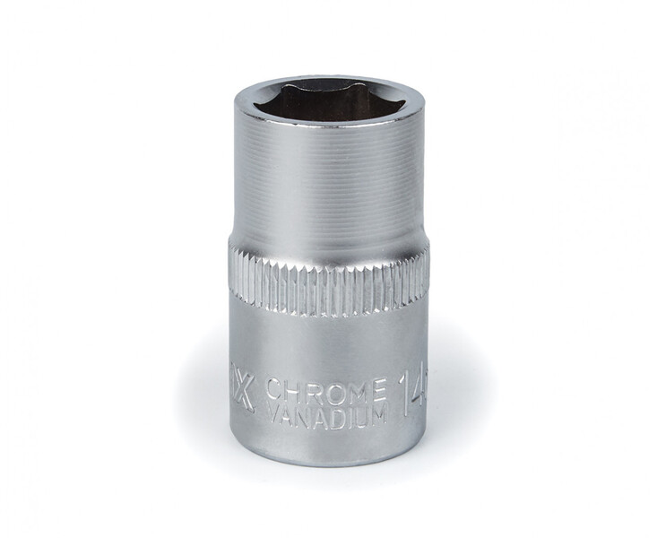 Головка торцева Polax автомобільна шестигранна 14 мм, 1/2", CrV (25-087)