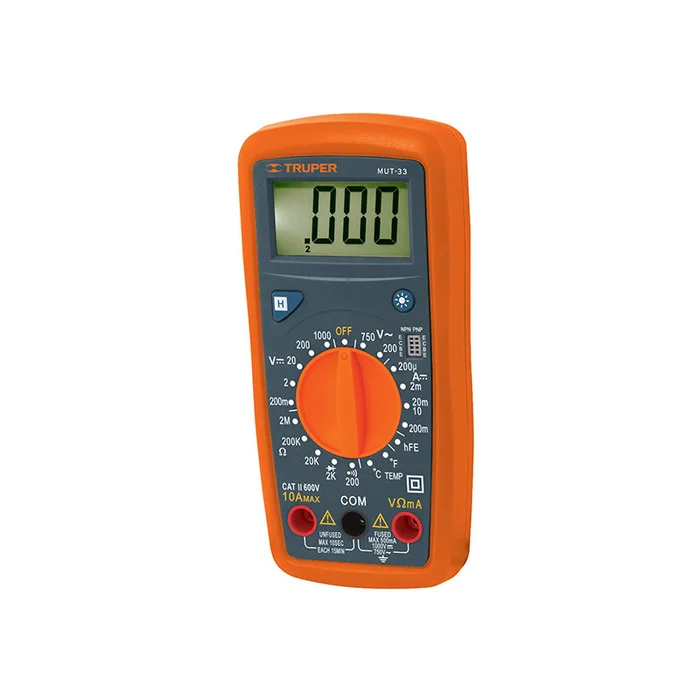 Мультиметр цифровий TRUPER MUT-33 Comfort, 200 мВ–1 000 В DC, 200 В–750 В AC, тест діодів/транзисторів, батарея 3В