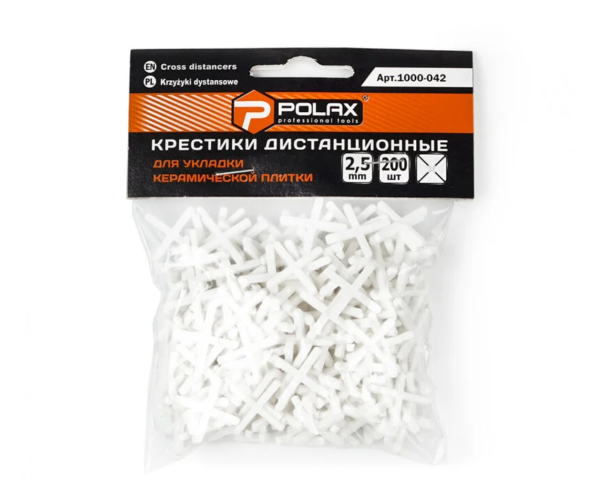 Хрестики для плитки Polax дистанційні 2,5 мм 200 шт. (1000-042)
