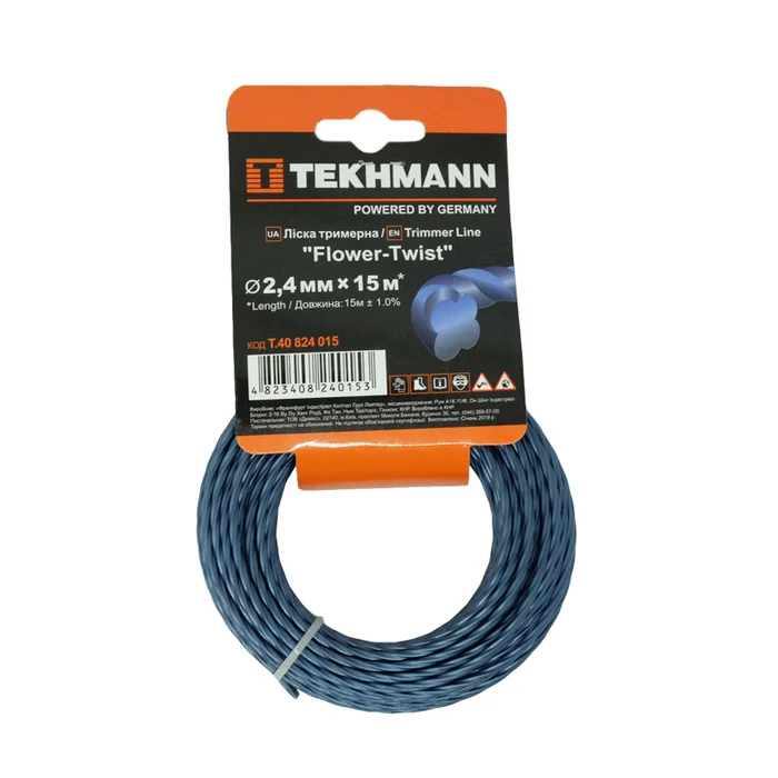 Ліска для тримера Tekhmann Flower-Twist 2.4 мм х 15 м (T.40824015)