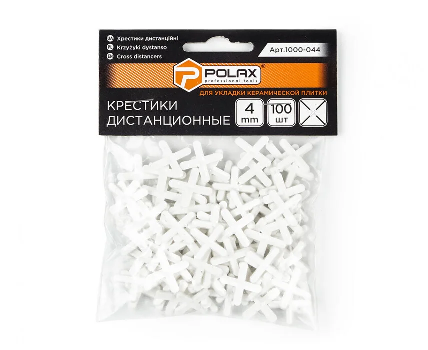 Хрестики для плитки Polax дистанційні 4 мм 100 шт. (1000-044)