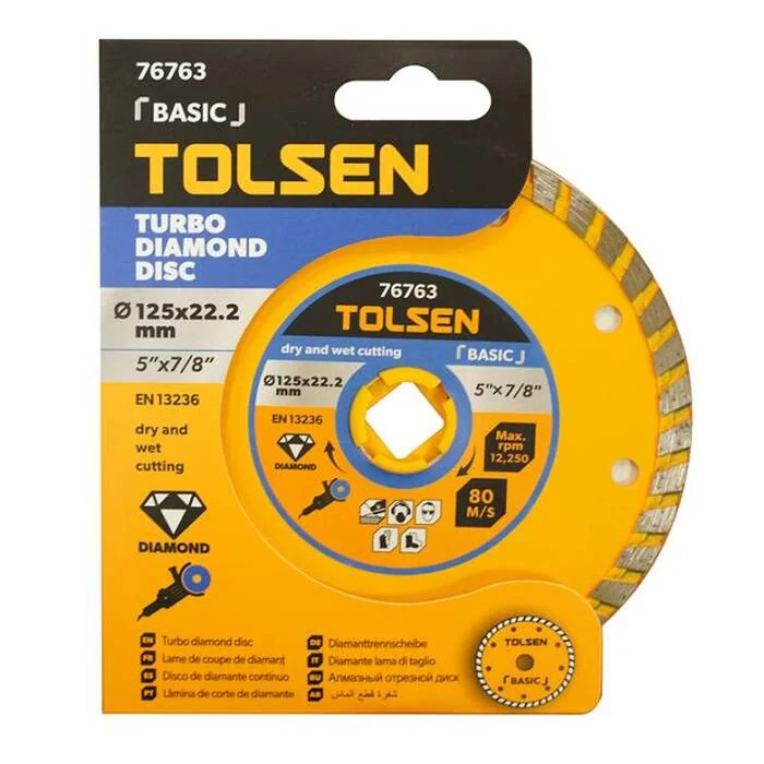 Диск алмазний турбо Tolsen 125x22.2x7 мм (76763)