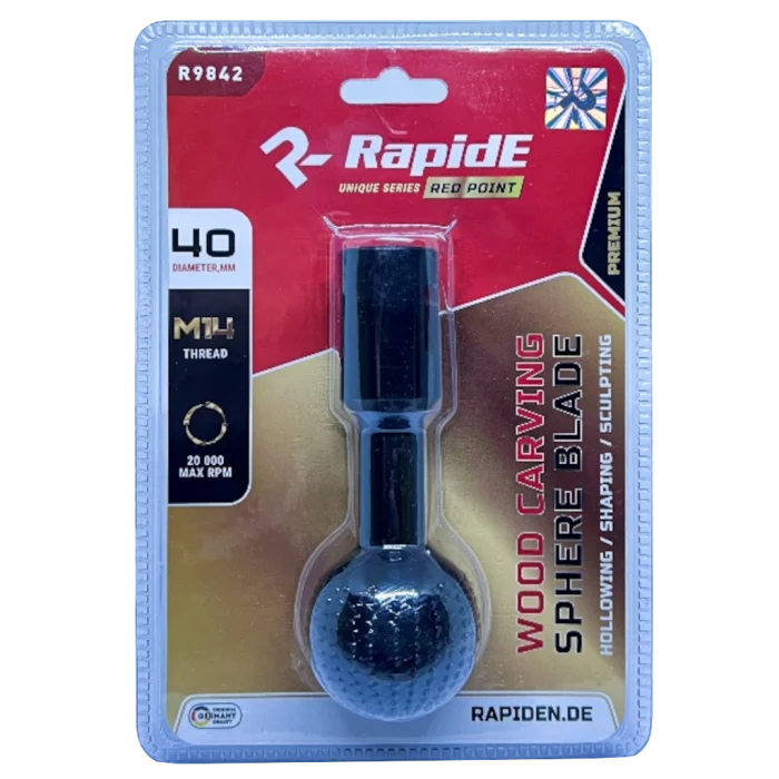 Куля шліфувальна по дереву RapidE RED POINT 40 мм R9842 М14 для фігурних робіт (альфа-куля) НФ-00003856