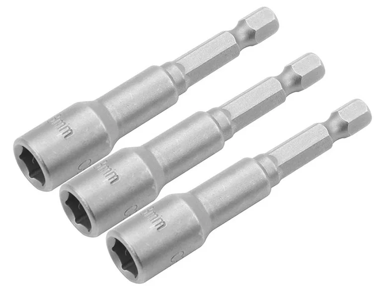 Магнітна торцева головка Tolsen 10 мм 1/4" x 65 мм, 3 шт (77845)