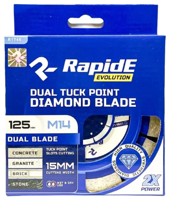 Диск алмазний RapidE DUAL TUCK POINT 125 мм M14 (для штроб 15 мм) (НФ-00002842)