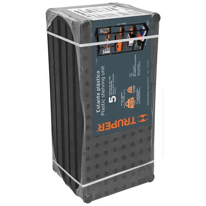 Стелаж пластиковий Truper EST-5, 5 полиць, 91×43×185 см, 68 кг/полиця, 340 кг (EST-5)