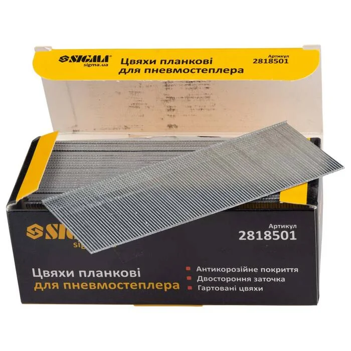 Цвяхи планкові для пневмостеплера Sigma 50 мм 1.25×1 мм (5000 шт., 2818501)