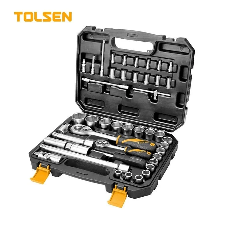 Набір торцевих головок Tolsen 1/4" + 1/2" 45 шт. CrV у кейсі (15142)
