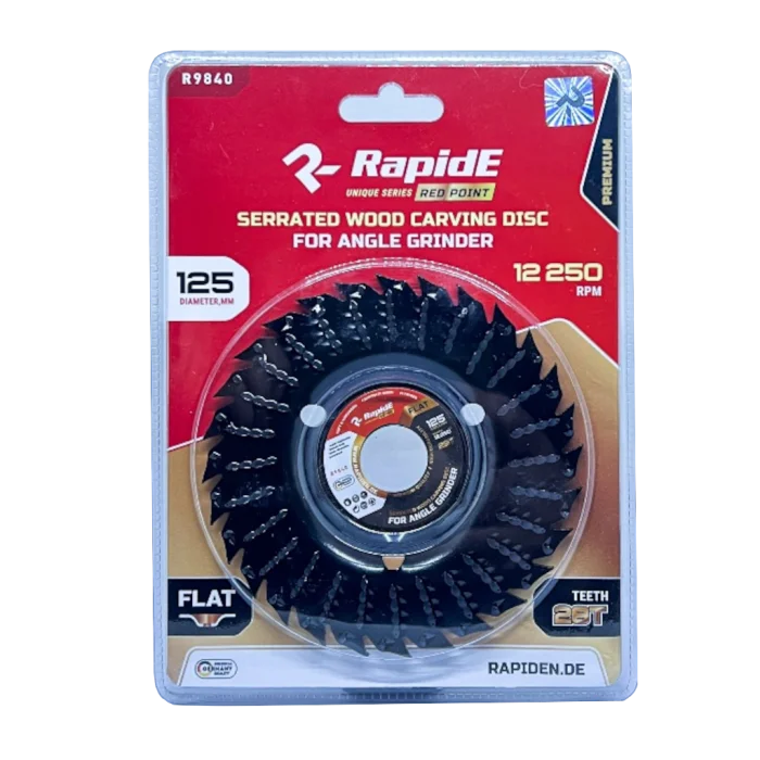 Диск шліфувальний по дереву RapidE RED POINT 125 мм 28T R9840 ЗУБЧАСТИЙ ПРЯМИЙ (альфа-диск) НФ-00003861